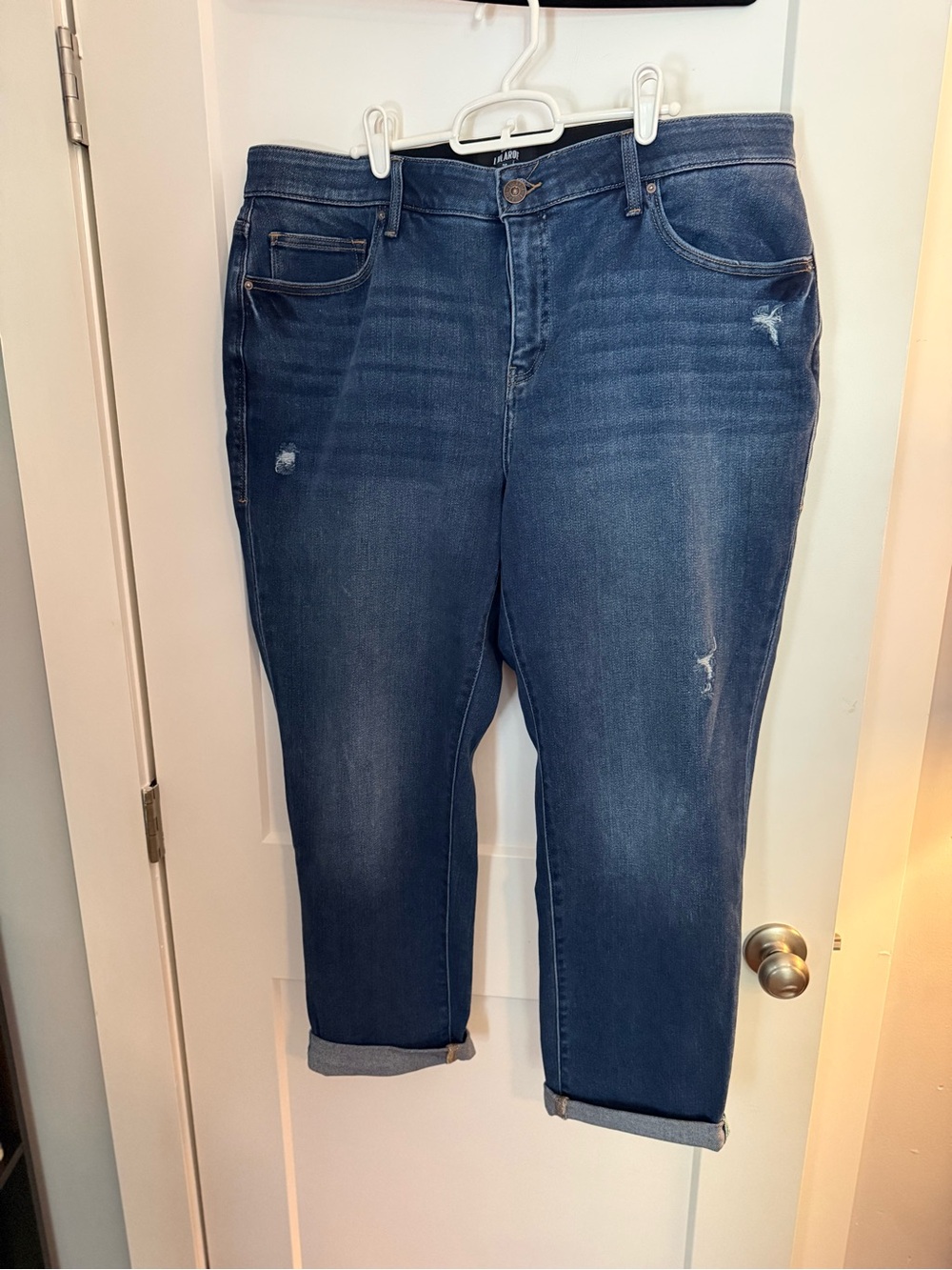 LuLaRoe Women’s Jeans Size 36 Distressed Medium Wash Straight Leg Denim